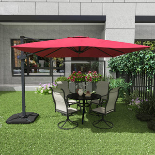 10 FT Square Cantilever Patio Umbrella - Red