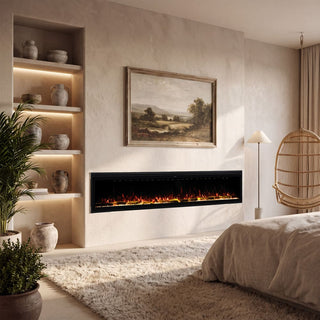 Smart Electric Fireplace with 13 Flame Colors, WiFi & Voice Control, 750W/1500W Heater, LED Ember Bed & Remote