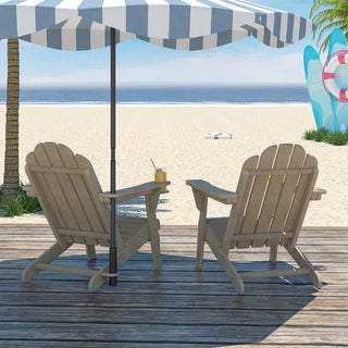 HDPE Plastic Adirondack Chair with Cup Holder and Umbrella Hole