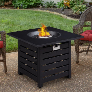 32-inch Square 50,000 BTU Auto-Ignition Propane Gas Fire Pit Table
