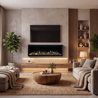 Smart Electric Fireplace with 13 Flame Colors, WiFi & Voice Control, 750W/1500W Heater, LED Ember Bed & Remote