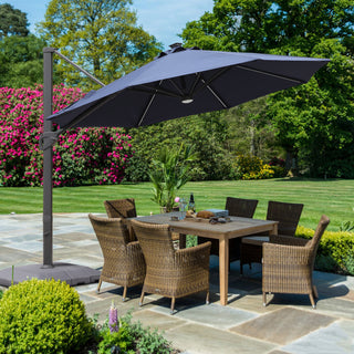 4 in Cantilever Umbrella Base PE Square Market Patio Umbrella Base Outdoor Stand in Black