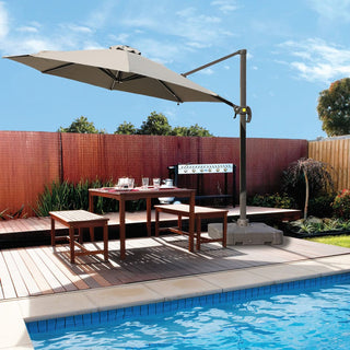 Weather-Resistant HDPE Patio Umbrella Base Square Outdoor Umbrella Stand