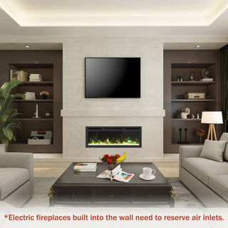 36 Inch Recessed Electric Fireplace Heater and Linear 1500W Adjustable 11 Flame