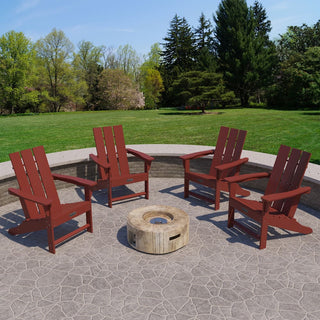 4.7 Inch Wide Arm Modern Red Adirondack Chair, All Weather Plastic Patio Chair