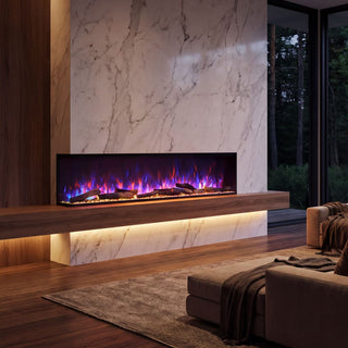 72"/88"/100" Smart Electric Fireplace with 14 Flame Colors, WiFi Tuya App, Voice Control & 1500W Heater