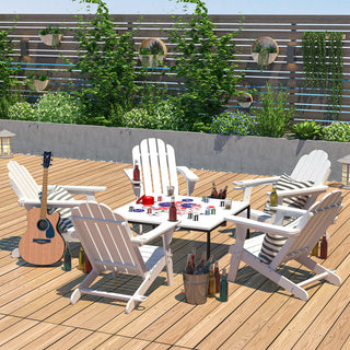 HDPE Plastic Adirondack Chair with Cup Holder and Umbrella Hole