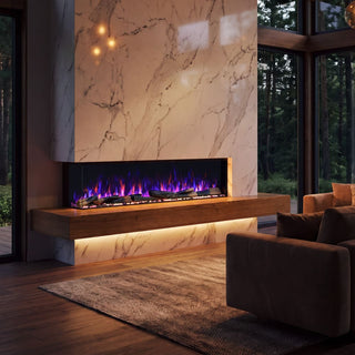 72"/88"/100" Smart Electric Fireplace with 14 Flame Colors, WiFi Tuya App, Voice Control & 1500W Heater