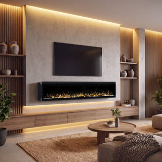 Smart Electric Fireplace with 13 Flame Colors, WiFi & Voice Control, 750W/1500W Heater, LED Ember Bed & Remote