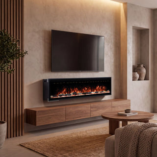 Smart Electric Fireplace with 13 Flame Colors, WiFi & Voice Control, 750W/1500W Heater, LED Ember Bed & Remote