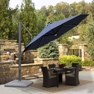 4 in Cantilever Umbrella Base PE Square Market Patio Umbrella Base Outdoor Stand in Black