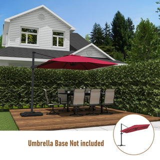 10 FT Square Cantilever Patio Umbrella - Red