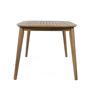 Acacia Wood Dining Table 8-Person Outdoor Table, Farmhouse Furniture for Patio, Garden, Backyard, Light Brown 180 LBS Weight