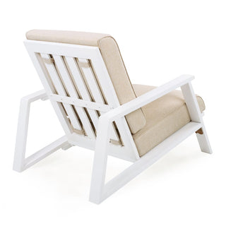 Patio Lounge Chair, Outdoor Club Chair with Cushion and Teak Acacia Wood Frame