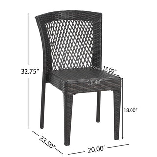 Outdoor Dining Chairs Set of 2, Stackable Chairs with UV-Resistant PE Rattan and Steel Frame,, Supports 400lbs