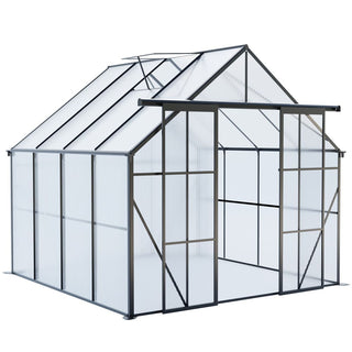 Double Door Polycarbonate Greenhouse Raised Base and Anchor Aluminum Heavy Duty Walk-in Greenhouses for Outdoor Backyard in All Season