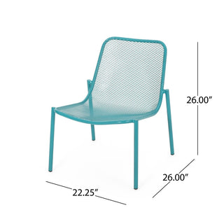 3-Piece Outdoor Patio Conversation Set, Iron Frame Bistro Set with 2 Mesh Chairs & Side Table