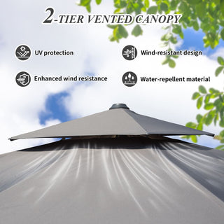 Aluminum Cantilever Patio Umbrella with Tilt Function – Outdoor Offset Market Umbrella for Backyard, Deck & Pool (Base Not Included)