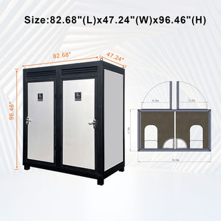 Two-Person Portable Toilet Cabin – Outdoor Restroom with Sink, Lighting & Ventilation Fan