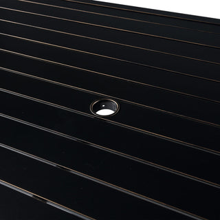 82 Inch Weather Resistan Rectangle Aluminum Patio Dining Table with Umbrella Hole