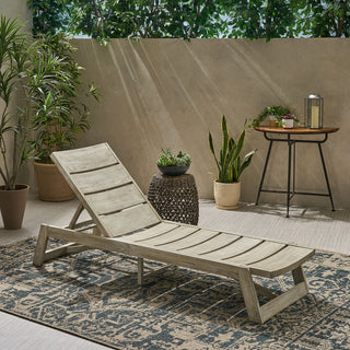 Outdoor Adjustable Lounge Chair With Acacia Wood Frame