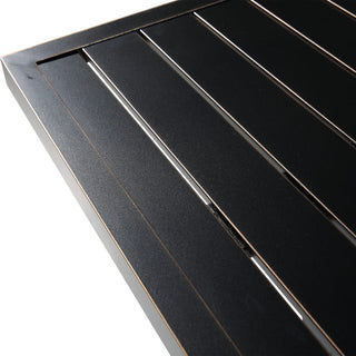 82 Inch Weather Resistan Rectangle Aluminum Patio Dining Table with Umbrella Hole