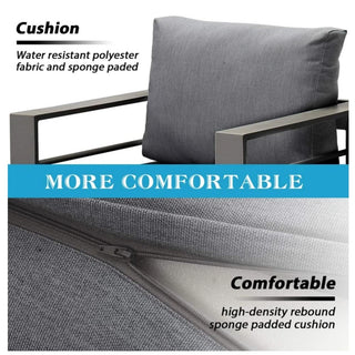 50 Inch All-Weather Aluminum Outdoor Two-Seater Sofa With Thick Cushions And Frame