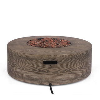 Round Iron Fire Pit – 50,000 BTU Outdoor Propane Gas Heater with External Tank Design