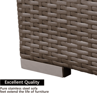 2 Pieces Patio Furniture Sets with Coffee Table PE rattan Water Resistance