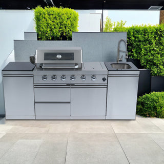 46-Inch 4-Burner 72000 BTU Outdoor Kitchen Island Grill | Stainless Steel BBQ with Side Burner, Rotisserie, Sink & Storage