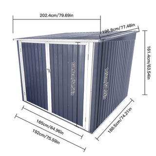 Mondawe Steel Outdoor Bicycle Storage Shed, Grey Bike Shelter Stores Up to 4 Bikes
