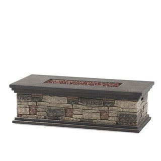 Rectangular MGO Propane Fire Pit, 50,000 BTU Outdoor Gas Fire Table for Patio & Backyard