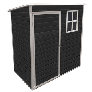 Resin Outdoor Storage Shed Kit, Weatherproof Backyard Organizer for Patio Furniture, Black