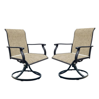 Set of 2 Outdoor Swivel Dining Chairs – Breathable Textilene Patio Chairs for Porch, Backyard & Deck