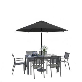 7.5 Ft Black Market Umbrella with Crank Lift & Tilt. UV-Resistant Canopy for Pool, Backyard & Patio Without base