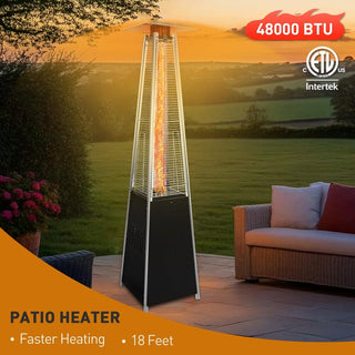 48,000 BTU Outdoor Heaters for Patio Propane with Detachable Wheels, Protective Cover