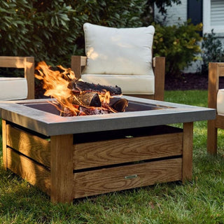 34-Inch Wood-Burning Fire Pit Table with Iron Construction for Patio & Backyard