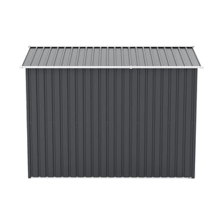 6x8 FT Outdoor Steel Storage Shed with Clear Window, Lockable Doors, Compact Metal Tool Shed for Garden, Backyard, Patio, Utility, and Bike Storage,Yellow/Grey