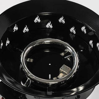 19" Propane Gas Fire Pit, 50000 BTU Round Steel Fire Pit for Outside Patio Deck Garden Backyard-Black