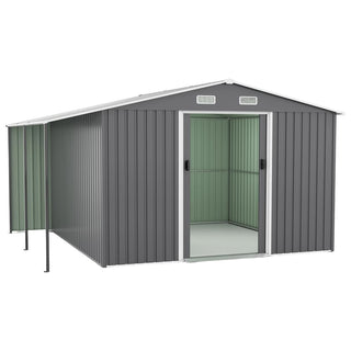 10x12 Ft Outdoor Storage Shed, Extra Large Metal Shed with Lockable Doors, Windows, Outside Steel Tiny House Ideal for Garden, Backyard, Patio Utility, Tool Storage, Chicken Coops