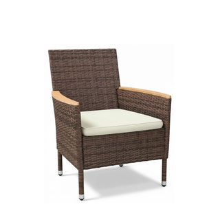 4-Piece All-Weather Brown Rattan Patio Dining Chair