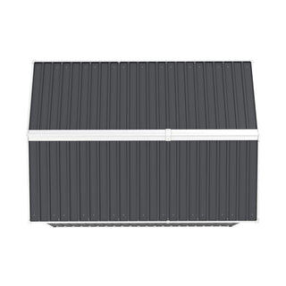 6x8 FT Outdoor Steel Storage Shed with Clear Window, Lockable Doors, Compact Metal Tool Shed for Garden, Backyard, Patio, Utility, and Bike Storage,Yellow/Grey