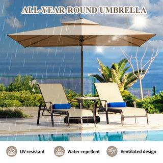 Aluminum Cantilever Patio Umbrella with Tilt Function – Outdoor Offset Market Umbrella for Backyard, Deck & Pool (Base Not Included)