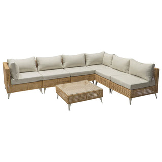 7-Piece Wicker Patio Conversation Set with Thick Cushions & Coffee Table | Outdoor Sectional Sofa for Backyard & Porch
