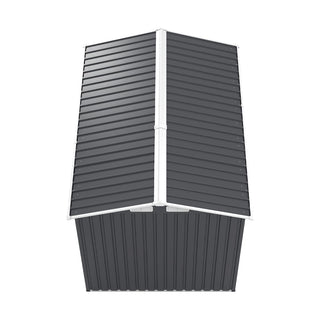 6x8 FT Outdoor Steel Storage Shed with Clear Window, Lockable Doors, Compact Metal Tool Shed for Garden, Backyard, Patio, Utility, and Bike Storage,Yellow/Grey