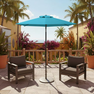 7.5 Ft Black Market Umbrella with Crank Lift & Tilt. UV-Resistant Canopy for Pool, Backyard & Patio Without base