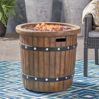 25" Round MGO Propane Fire Pit, 40,000 BTU Outdoor Gas Fire Table for Patio & Backyard