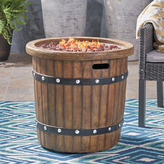 25" Round MGO Propane Fire Pit, 40,000 BTU Outdoor Gas Fire Table for Patio & Backyard