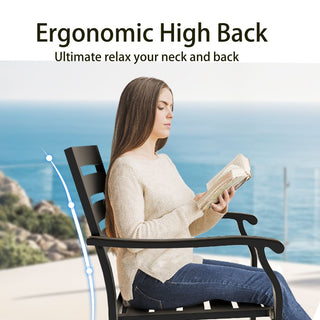 Set of 2 Iron Patio Chairs – Outdoor Metal Bistro Chairs for Garden, Patio & Poolside