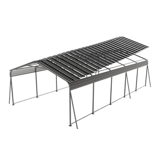 13 x 26.5 ft carport, 0.25mm thick, with protective film to prevent scratching, 2 pairs of adhesive gloves, 3 hooks, 12 expansion screws, 6 fixed iron pieces,versatile space